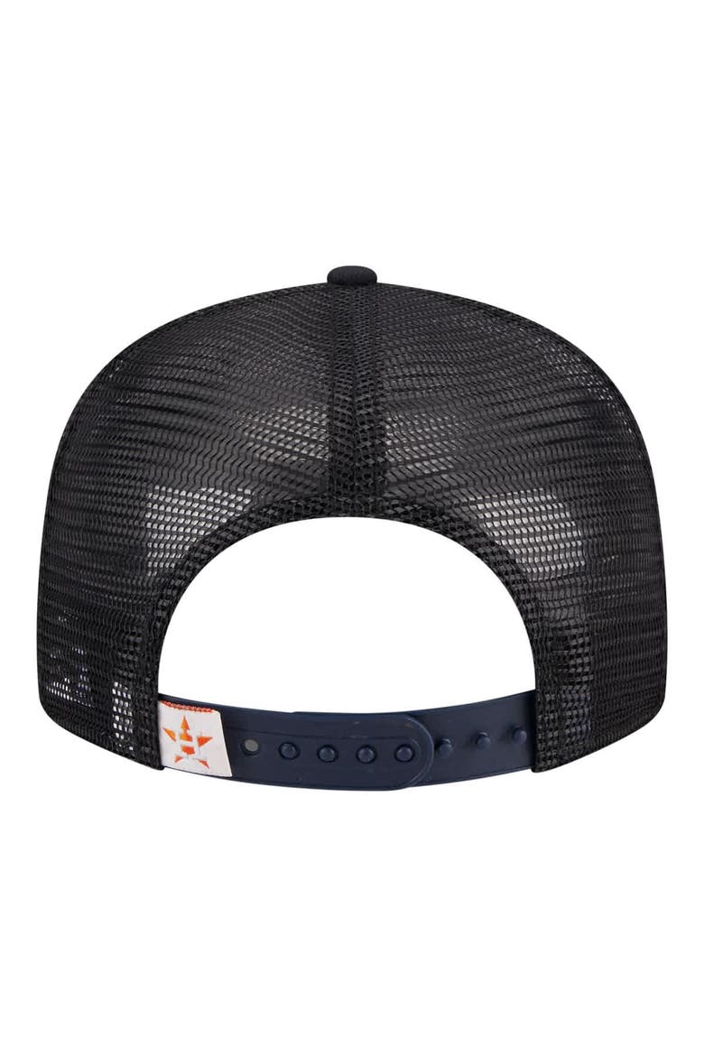 Youth New Era  Navy Houston Astros 9FIFTY Trucker Snapback Hat, Alternate, color, Navy