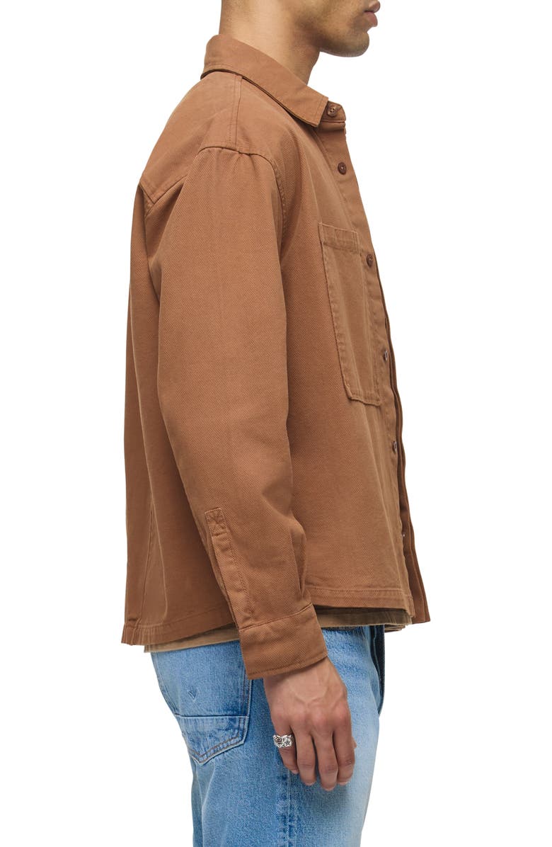 Hudson Jeans Relaxed Long Sleeve Button-Up Shirt, Alternate, color, Vintage Toffee