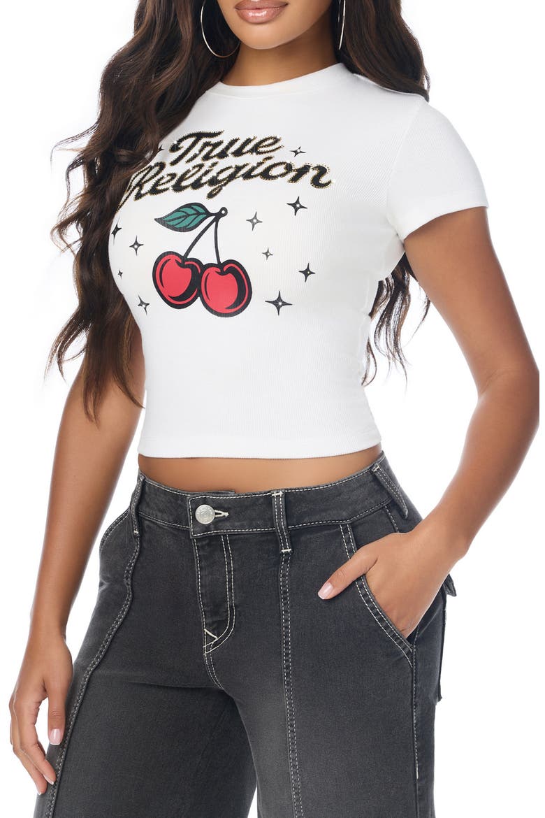 Cherry Graphic Baby Tee, Alternate, color, OPTIC WHITE