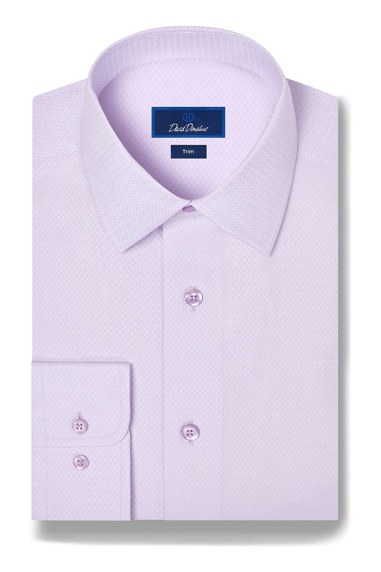 Trim Fit Textured Cotton Dress Shirt, Main, color, LILAC