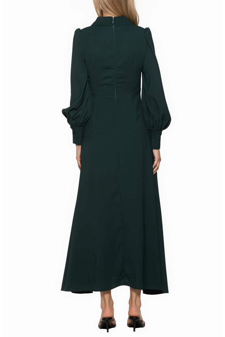 Kate Collared Long Sleeve Maxi Dress, Alternate, color, EMERALD