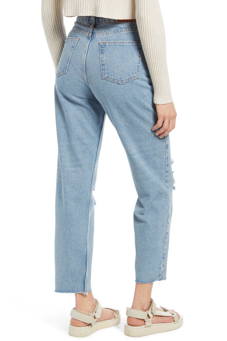 Pax Ripped High Waist Jeans, Alternate, color, LIGHT WASH