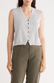 INDUSTRY REPUBLIC CLOTHING Button Front Cotton Blend Sweater Vest