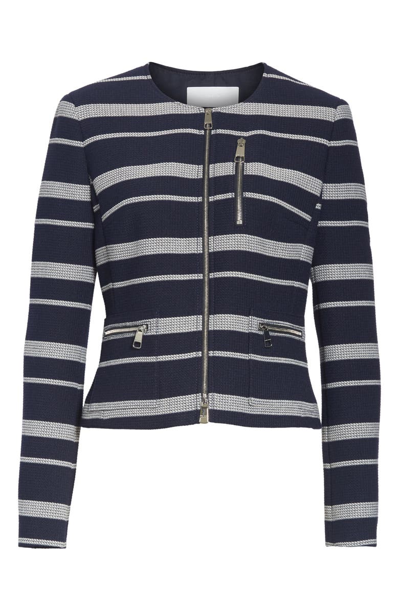BOSS Kanoa Stripe Jacket, Alternate, color, Dark Navy Fantasy