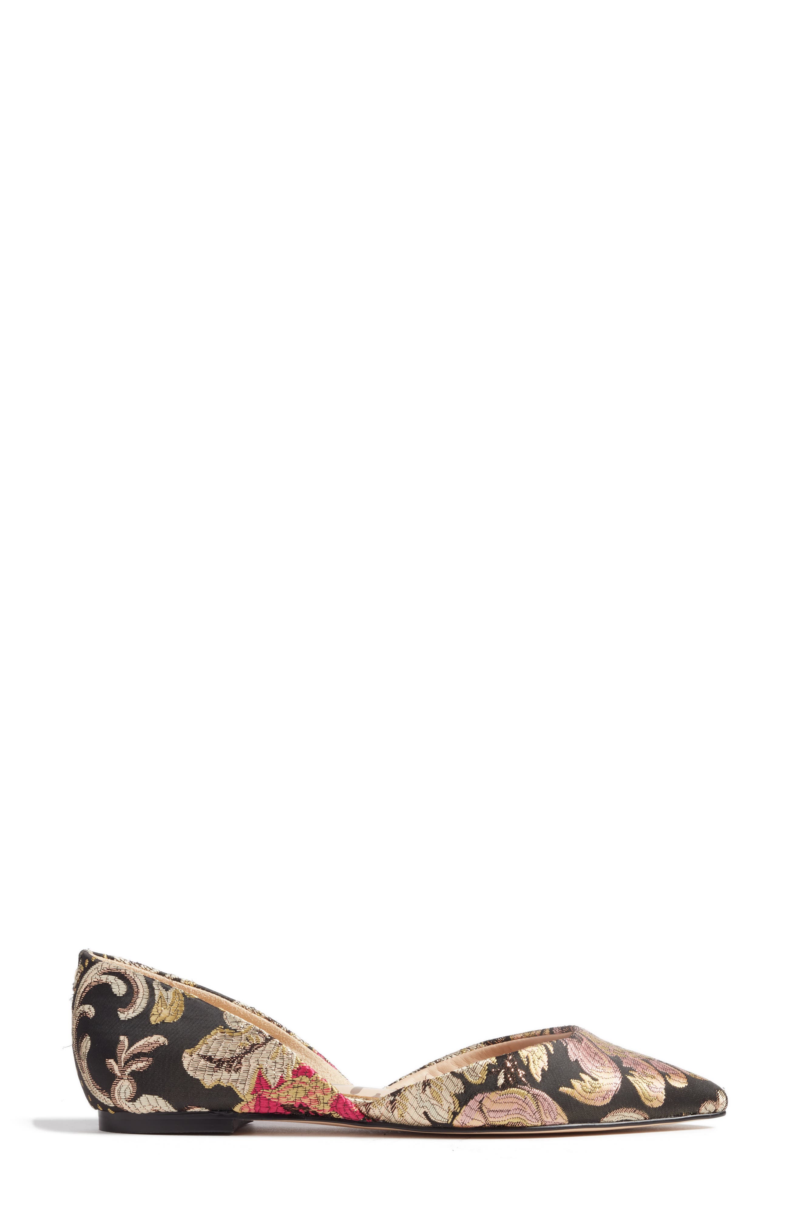 Rodney Pointy Toe d'Orsay Flat, Alternate, color, BLACK JACQUARD PRINT