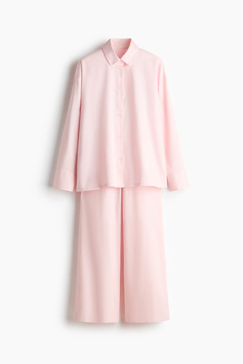 Cotton Satin Pyjamas, Alternate, color, Light pink