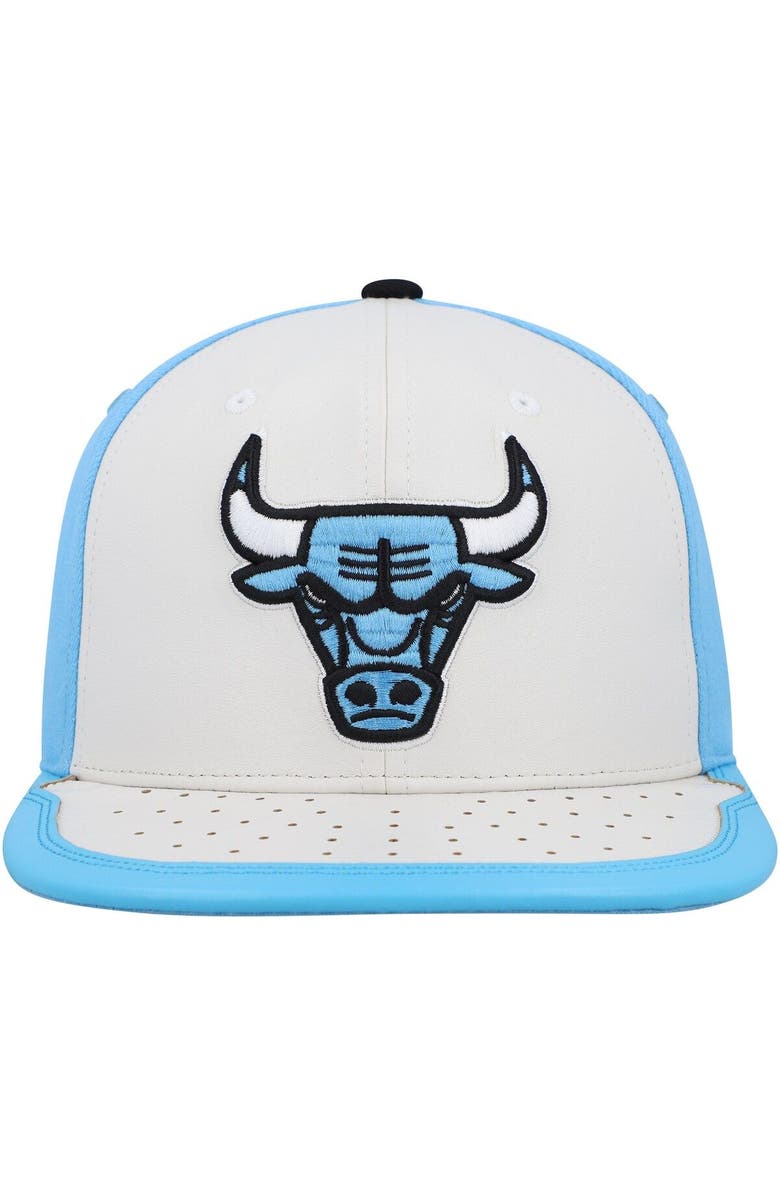Mitchell & Ness Men's Mitchell & Ness White/Light Blue Chicago Bulls Day One Snapback Hat, Alternate, color,
