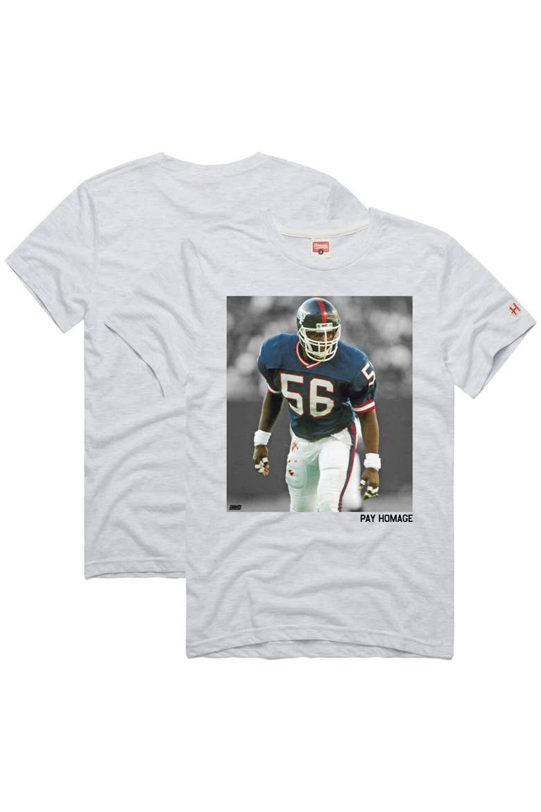 Unisex Homage Lawrence Taylor Ash New York Giants Pay Homage Tri-Blend T-Shirt, Main, color, Ash