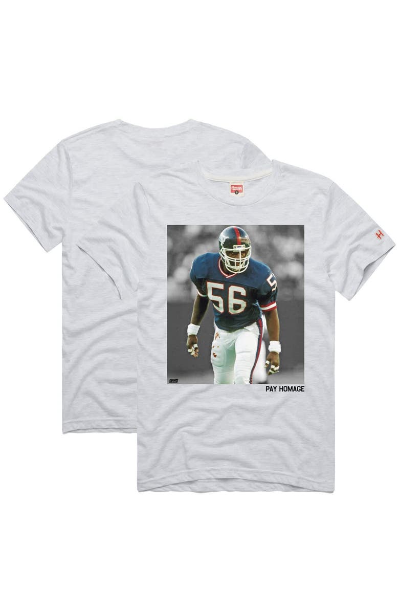 Homage Unisex Homage Lawrence Taylor Ash New York Giants Pay Homage Tri-Blend T-Shirt, Main, color, Ash