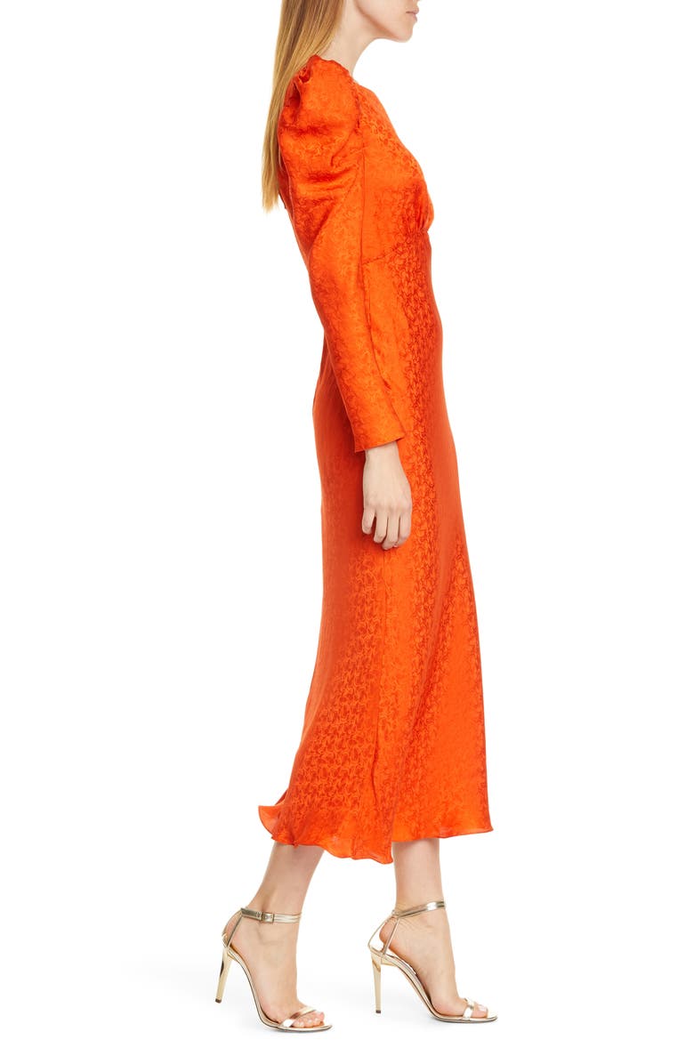 SALONI Alena Silk Midi Dress, Alternate, color, 