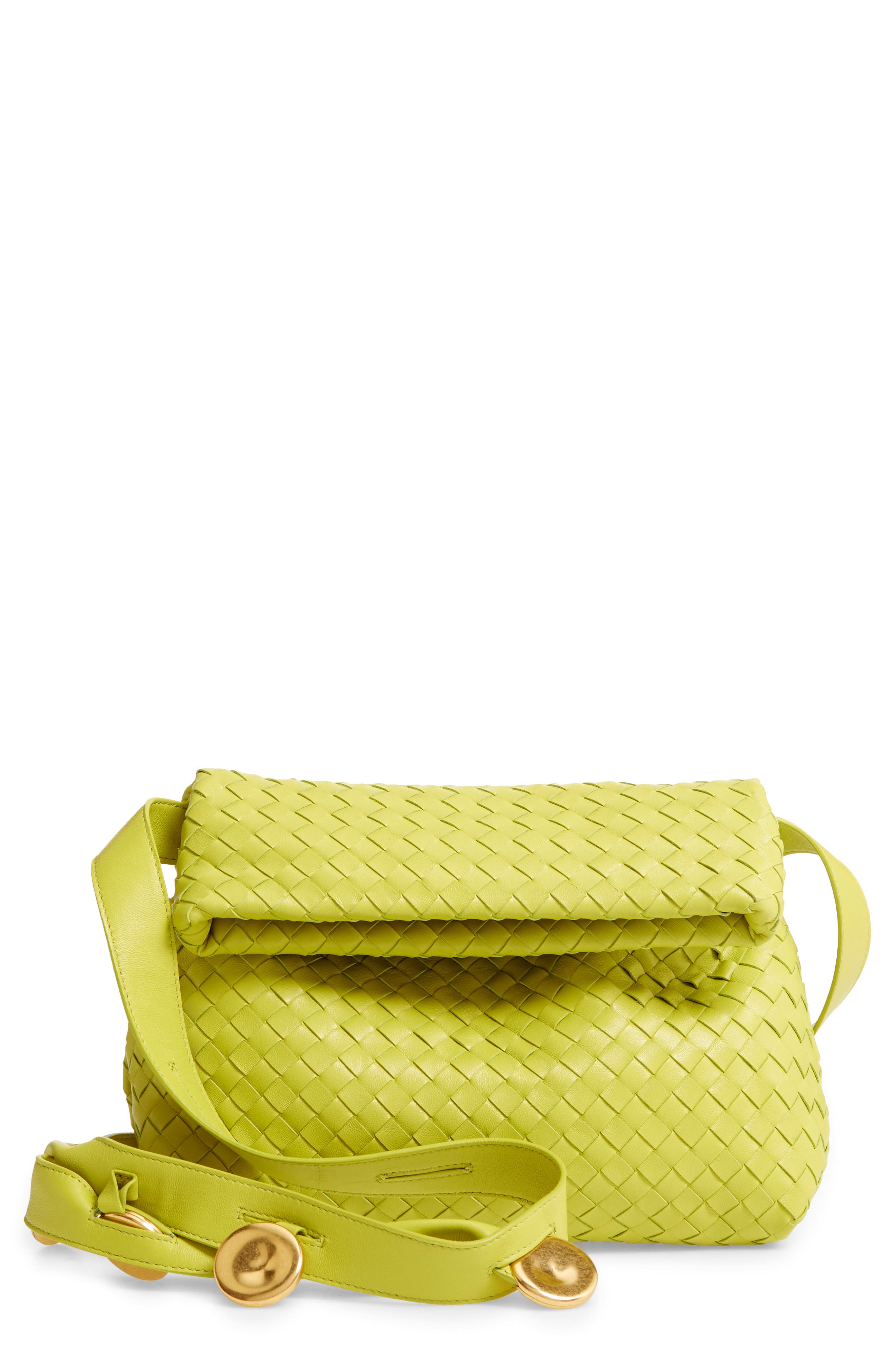 Bottega Veneta The Fold Padded Intrecciato Leather Crossbody Bag, Main, color, 