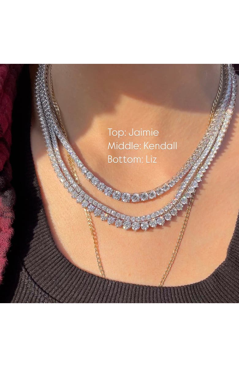 Leni James The Jaimie 4 Prong Graduated Tennis Necklace, Alternate, color, Silver