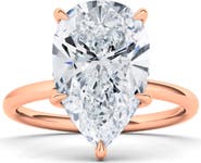 HauteCarat Pear Cut Lab Grown Diamond Ring