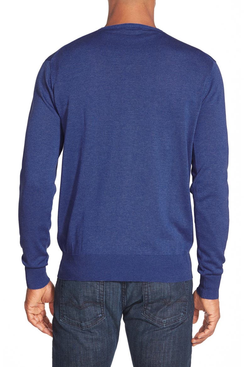 Silk Blend V-Neck Sweater, Alternate, color, SCOTTISH BLUE