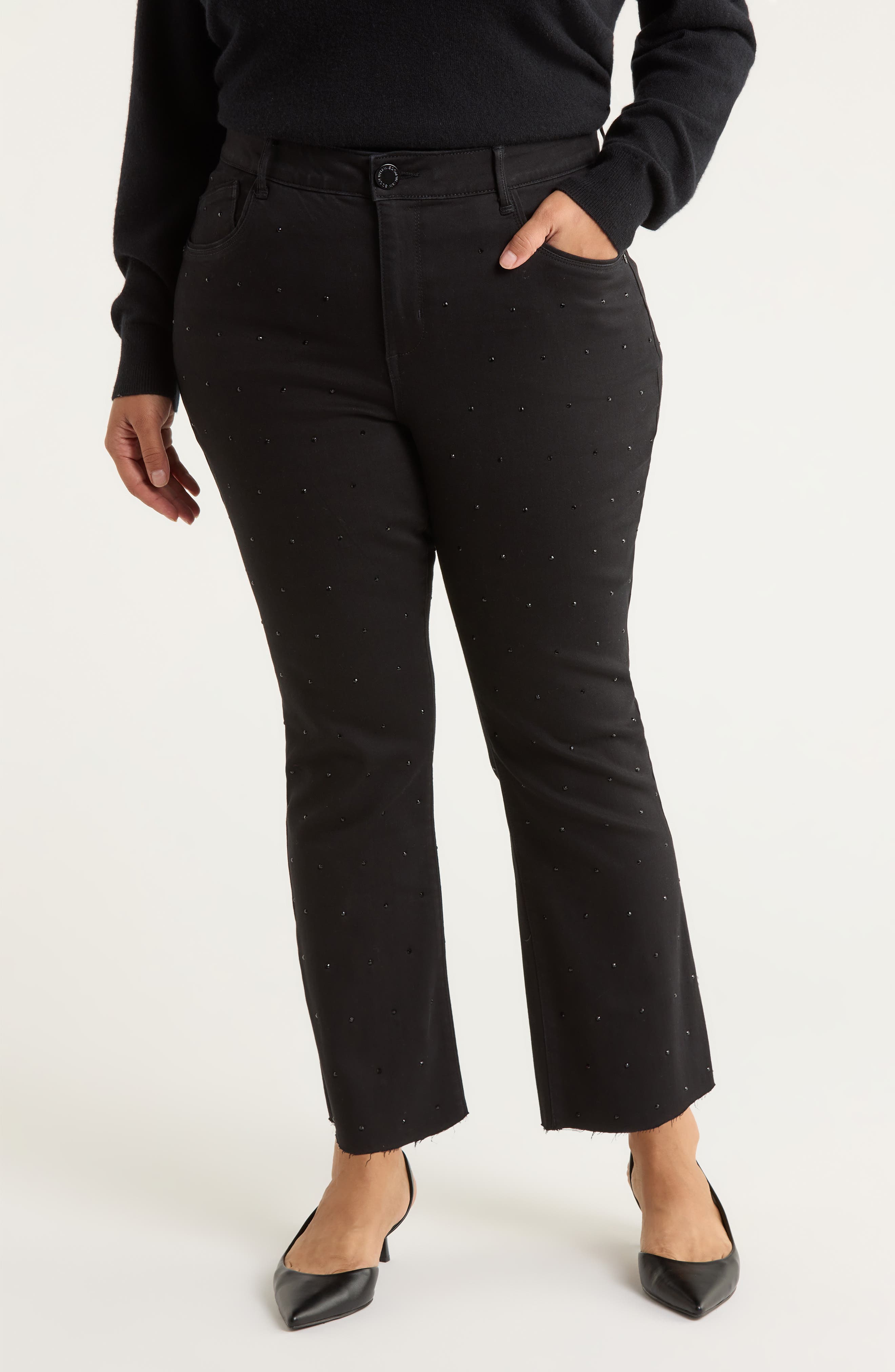 Wit & Wisdom Bennett High Waist Diamante Detail Bootcut Jeans