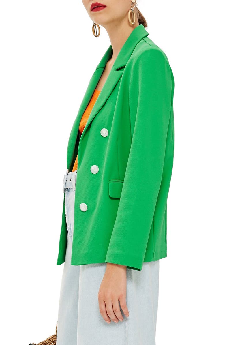 Topshop Bonded Double Breasted Jacket, Alternate, color,