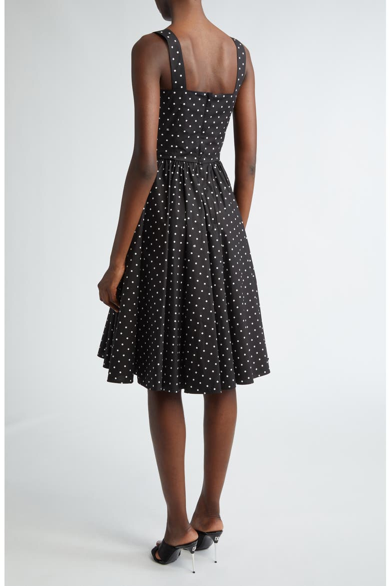 Polka Dot Cotton Poplin Sundress, Alternate, color, BLACK/ WHITE DOT