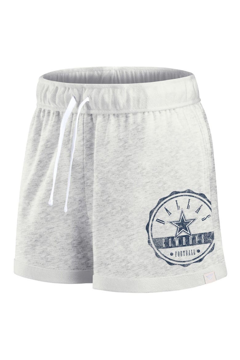 Women's Fanatics Branded Oatmeal Dallas Cowboys Vintage Badge Shorts, Alternate, color, Oatmeal