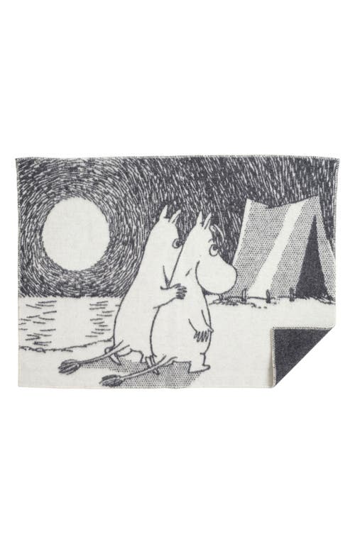 Klippan Kids' Moomin Adventure Lambswool Blanket In Gray