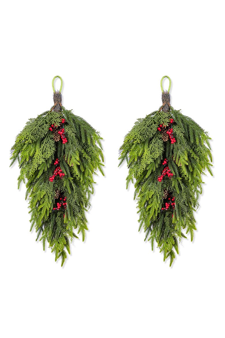 Set of 2 31.5"H Christmas Dripping Teardrop, Main, color, Green