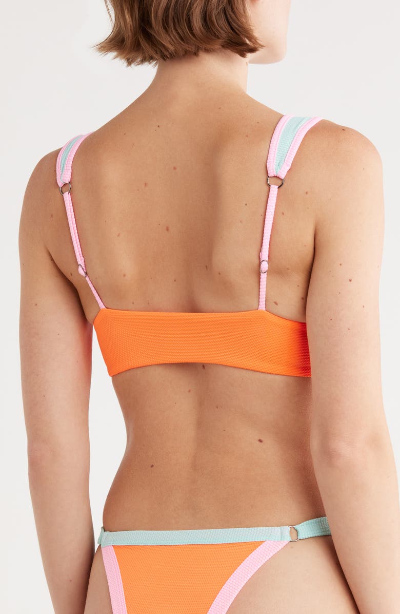 Maaji Bluebell Stripe Donna Reversible Bikini Top, Alternate, color, Orange