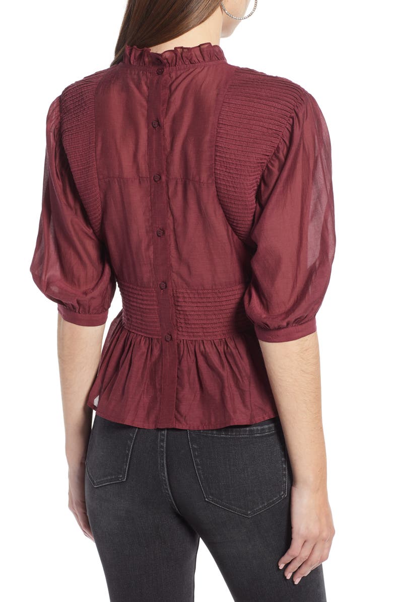 Something Navy Pleated Peplum Top, Alternate, color,