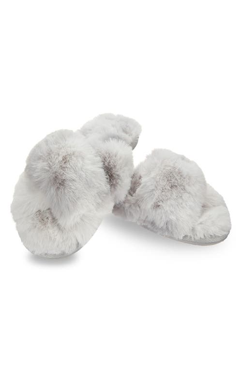 Memoi The Josephine Faux Fur Scuff Slipper In Gray
