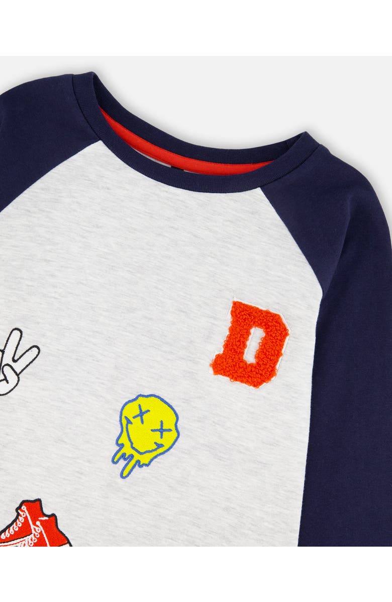 Deux par Deux Organic Cotton Raglan Sleeve Tee Shirt, Alternate, color,