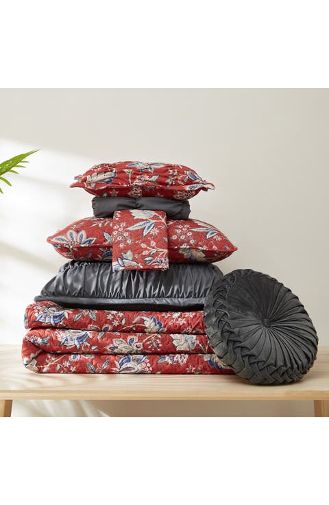 Jacobean Willow 7-Piece Oversized Quilt Bedding Set
