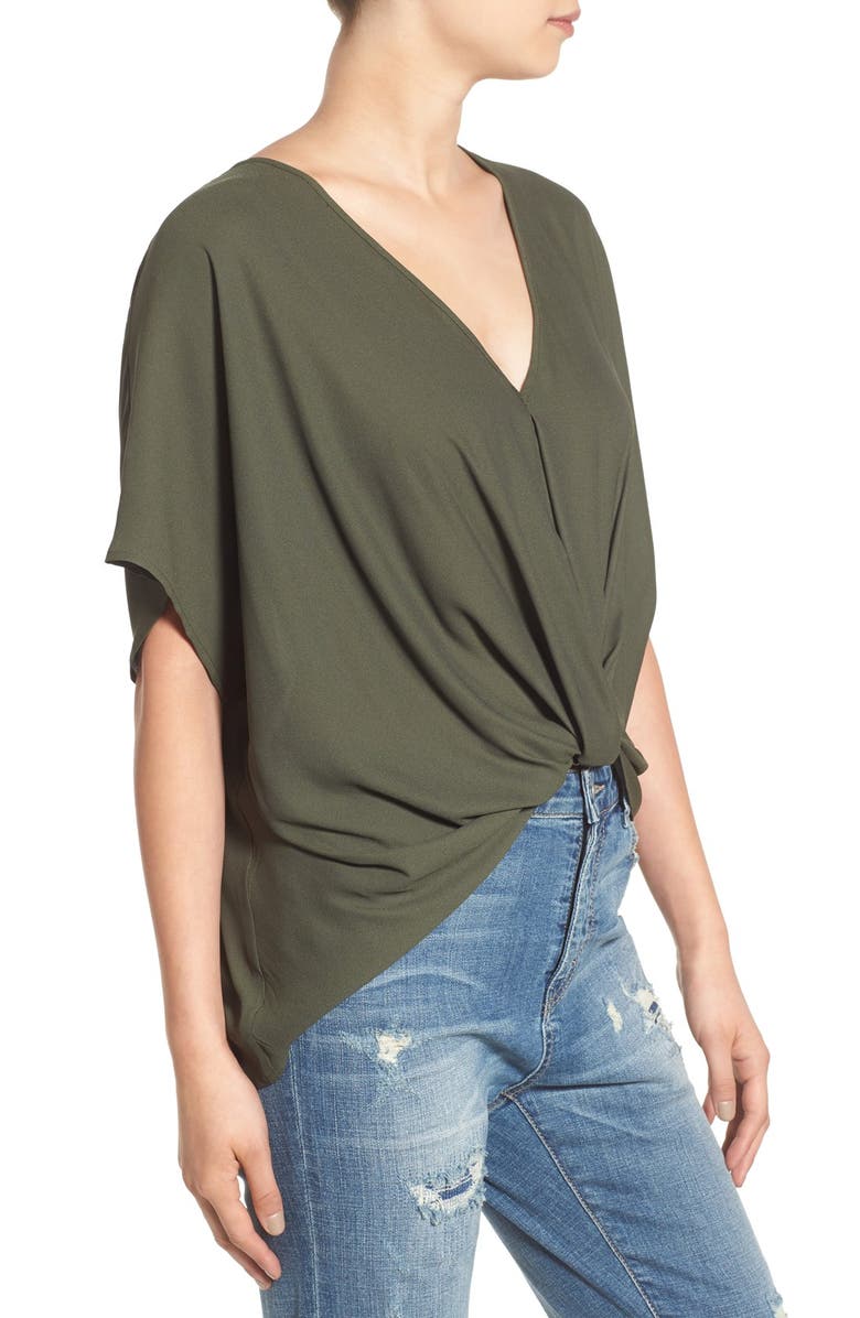 All in Favor Twist Front Woven Top, Alternate, color,
