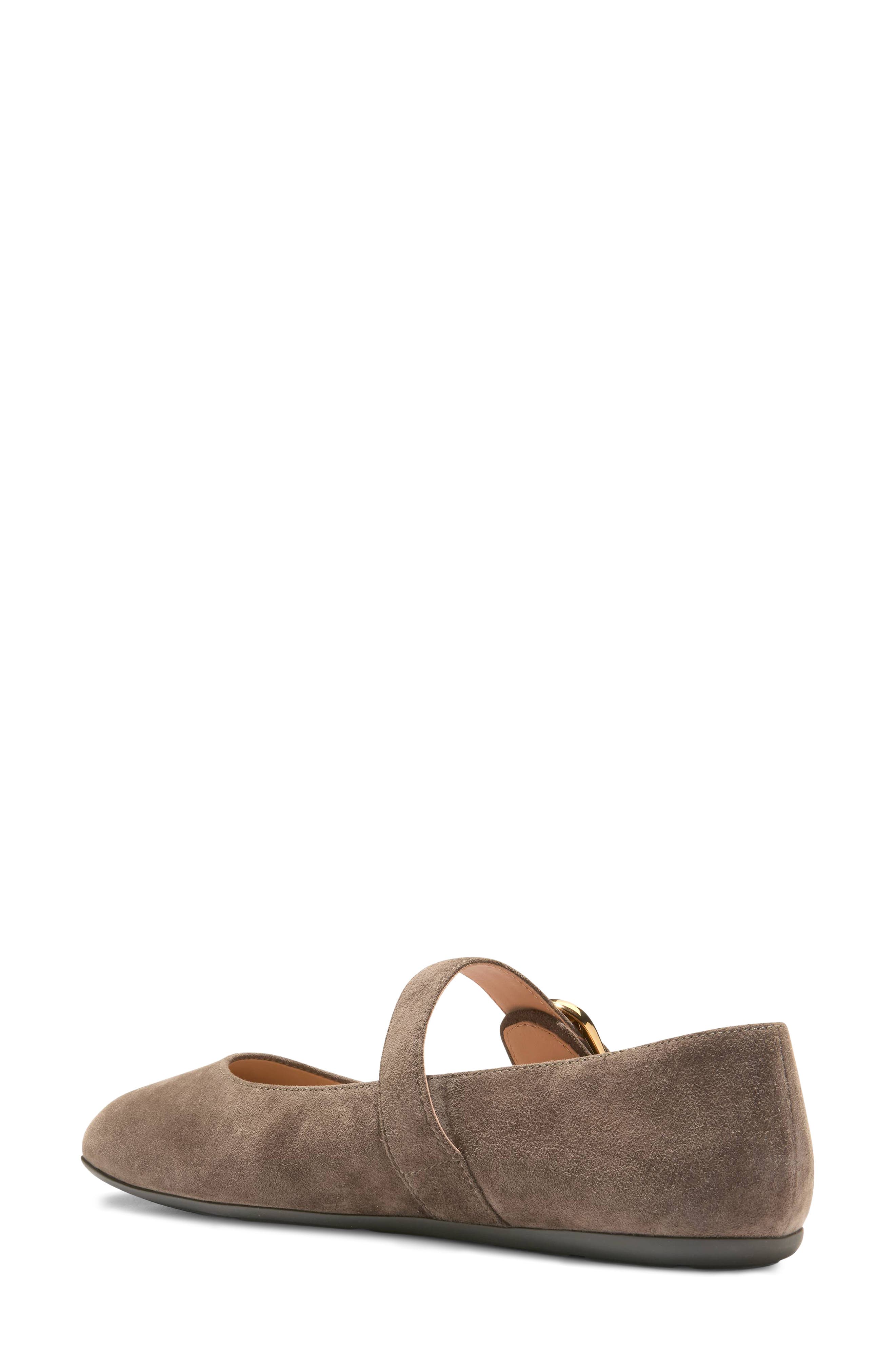 Grand Ambition Alissa Mary Jane Leather Flat, Alternate, color, DEEP OLIVE SUEDE