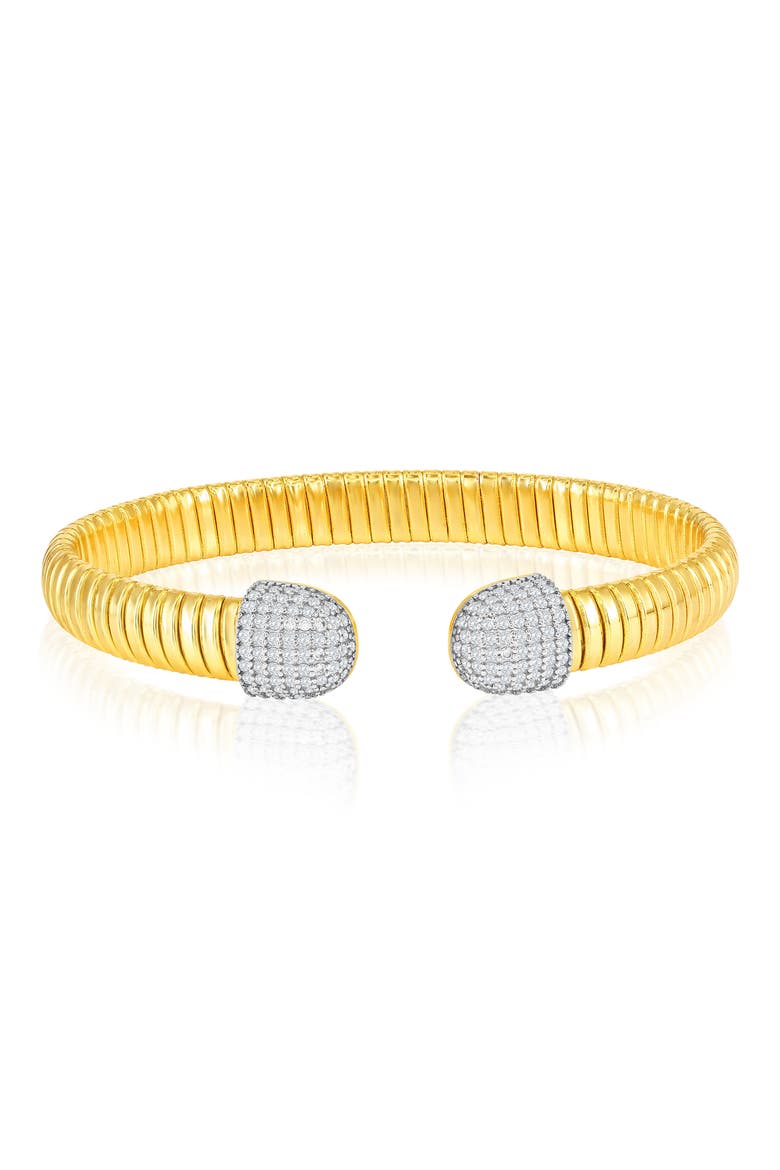 Pavé Cubic Zirconia Bangle Bracelet, Main, color, TWO-TONE
