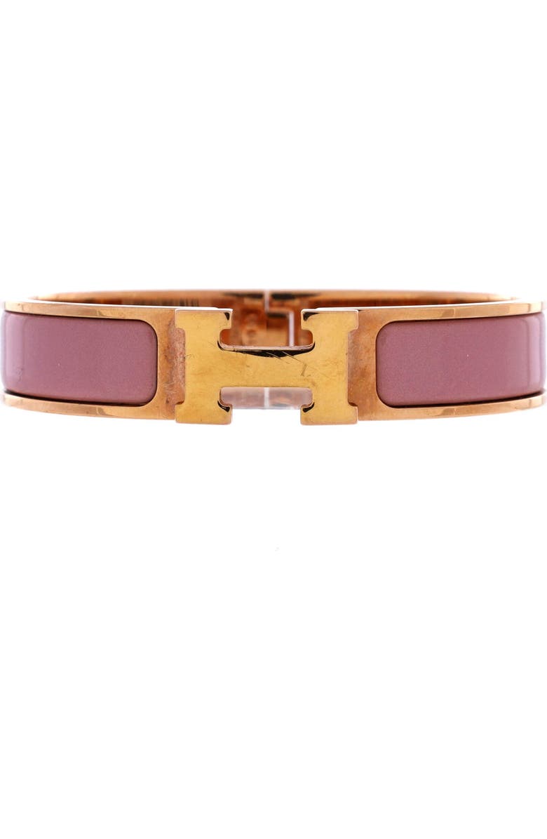 Pre-Owned Hermes Clic H Bracelet Enamel Narrow, Main, color, Pink