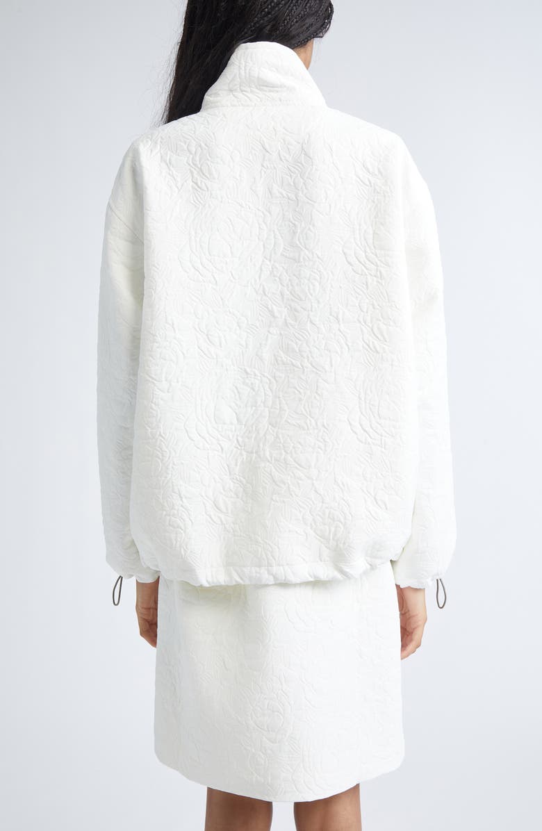 Sandy Liang Ascher Jacquard Quarter Zip Top, Alternate, color, White