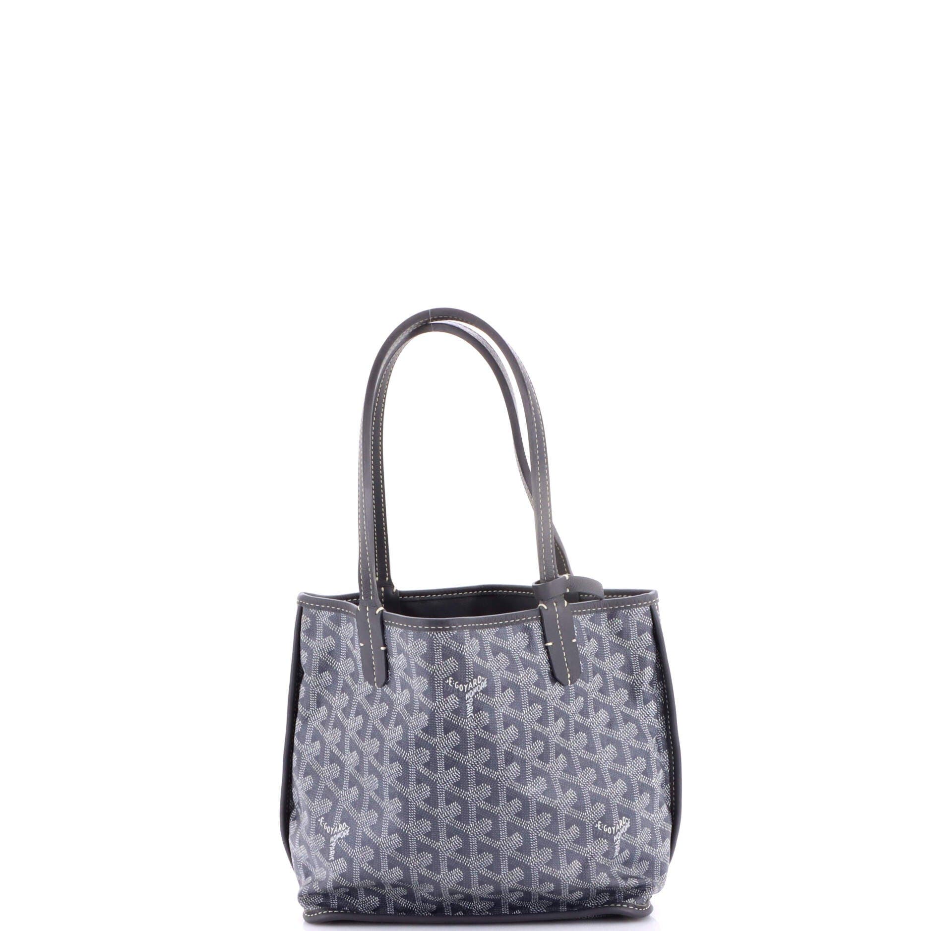 Pre-Owned Goyard Anjou Reversible Tote Coated Canvas Mini, Alternate, color, Gray
