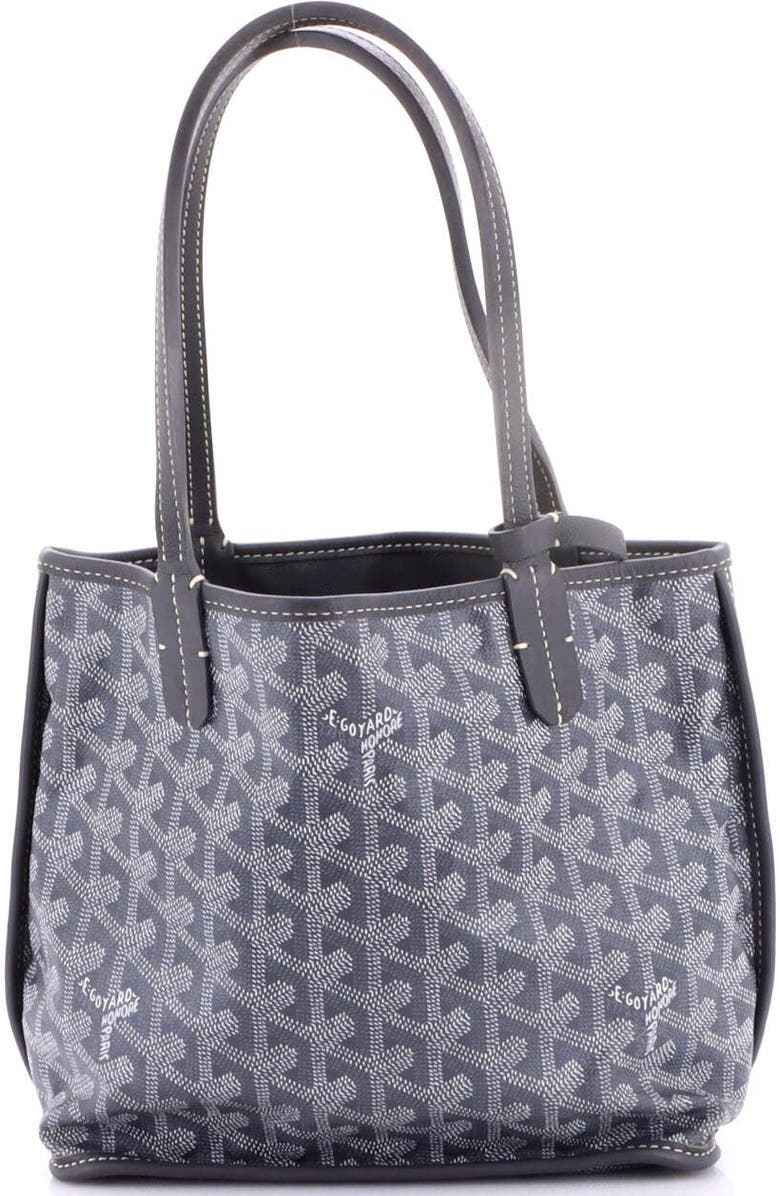 Pre-Owned Goyard Anjou Reversible Tote Coated Canvas Mini, Alternate, color, Gray