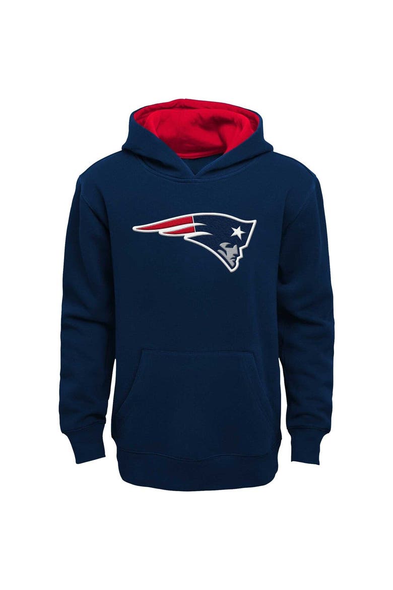 Youth Navy New England Patriots Prime Pullover Hoodie, Main, color, Navy