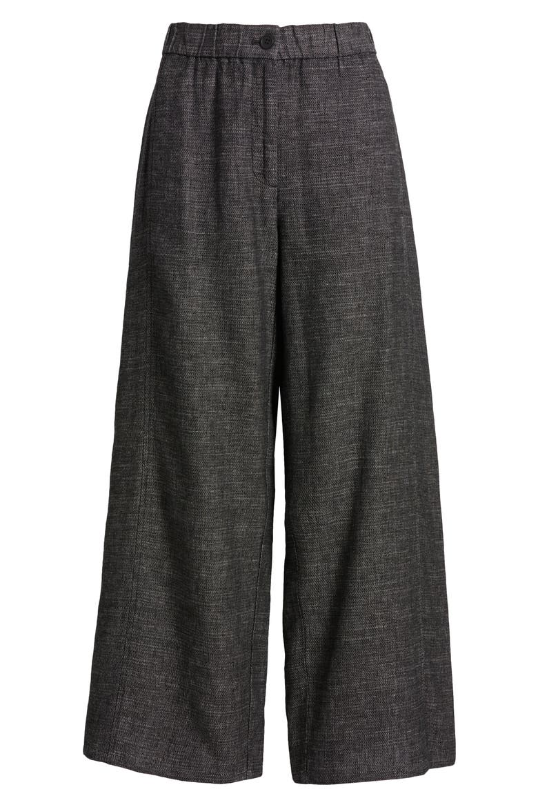 Hemp & Organic Cotton Ankle Wide Leg Pants, Alternate, color, BLACK