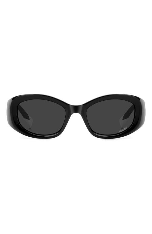 Missoni Rectangular Acetate Sunglasses In Black/grey