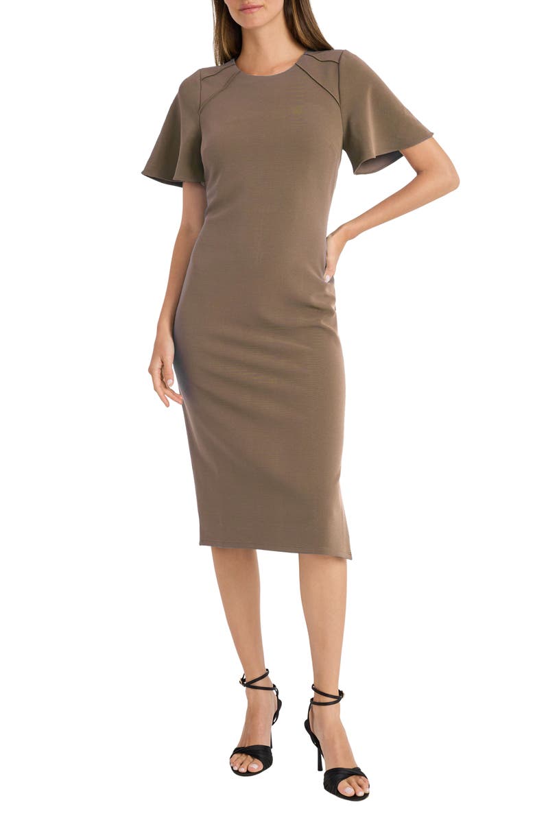 Maggy London Flutter Sleeve Sheath Dress, Main, color, 