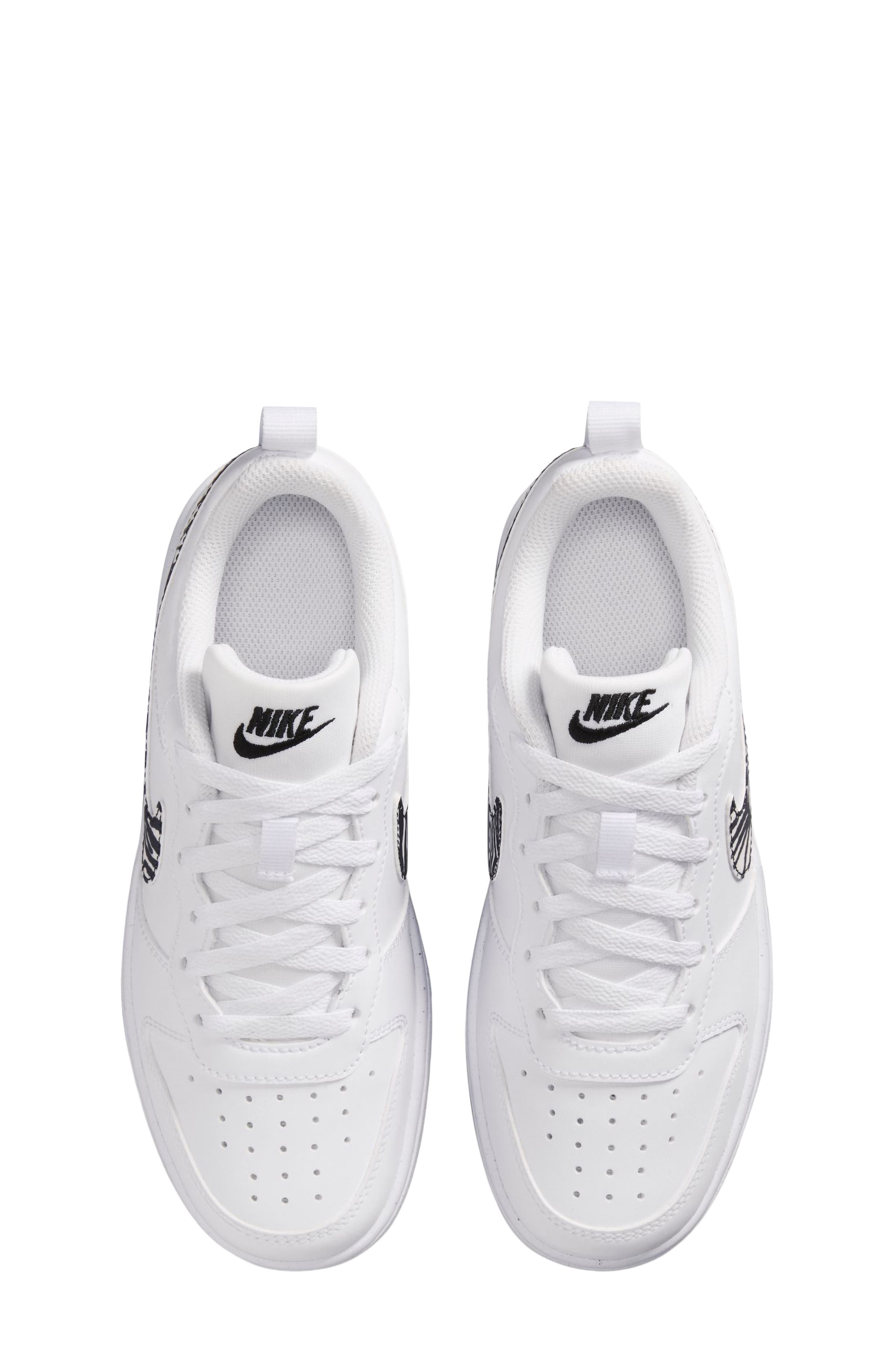 Kids' Court Borough Low Print Sneaker, Alternate, color, WHITE/ BLACK