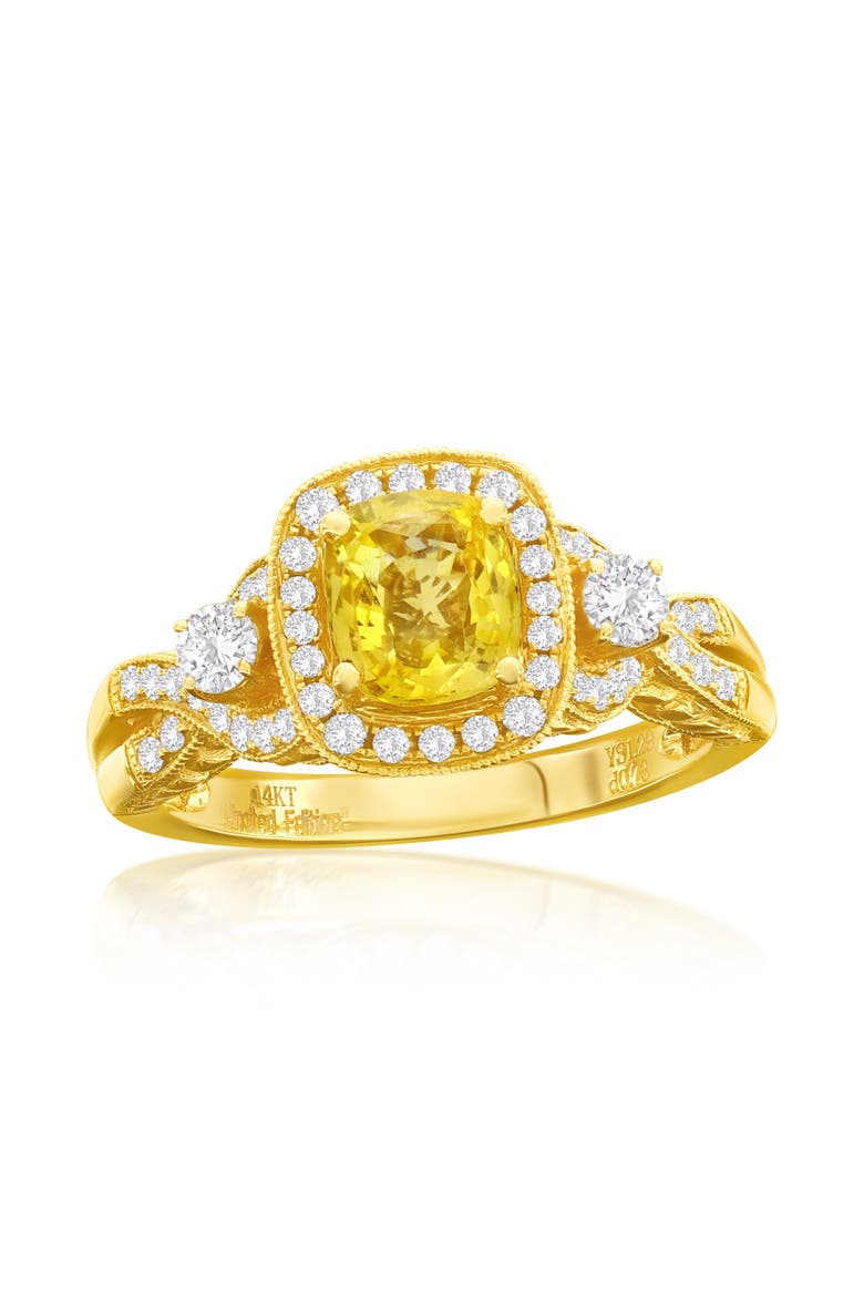 14K Yellow Gold 1.29ct Yellow Sapphire & 0.73cttw Diamond Ring, Main, color, Yellow