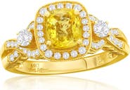SOUZANA by Suzy Levian 14K Yellow Gold 1.29ct Yellow Sapphire & 0.73cttw Diamond Ring