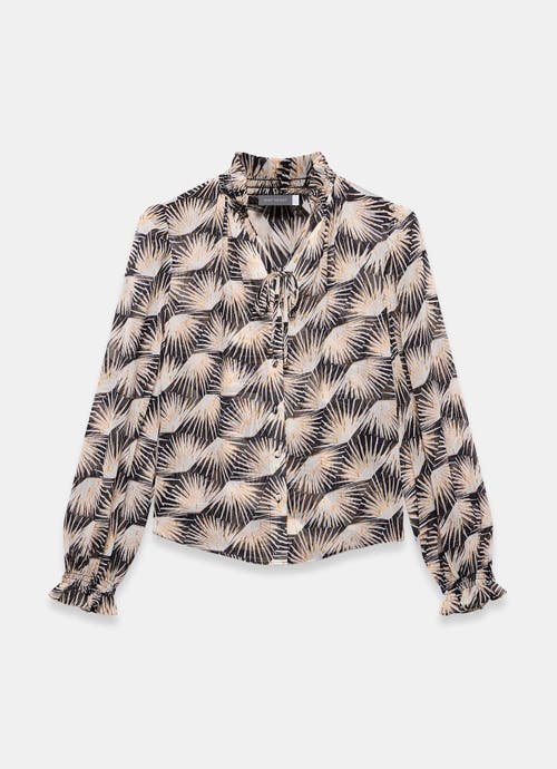 Mint Velvet Geo Print Blouse In Brown