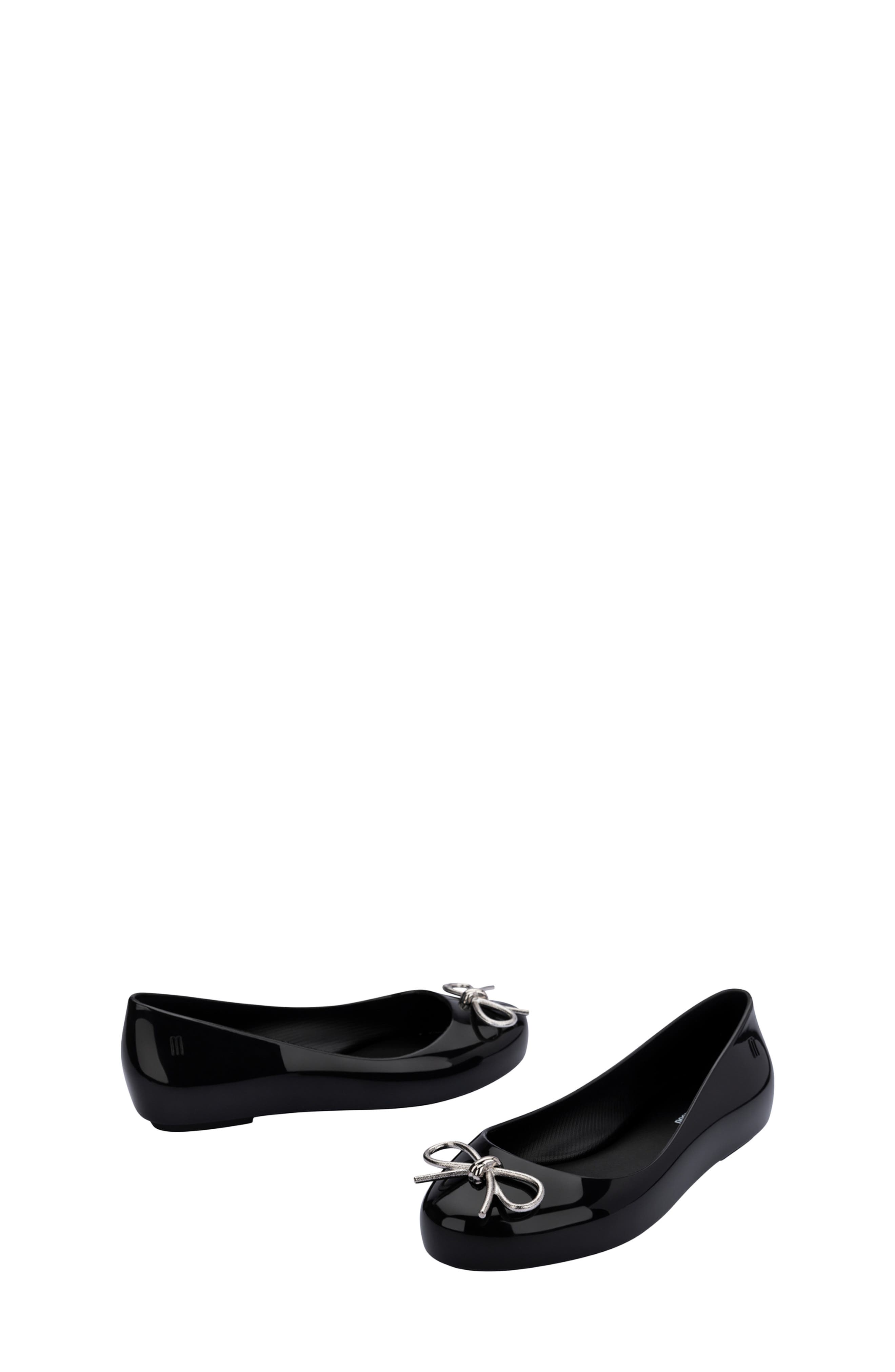 Mini Melissa Kids' Sweet Love Flat, Alternate, color, Black/ Onyx