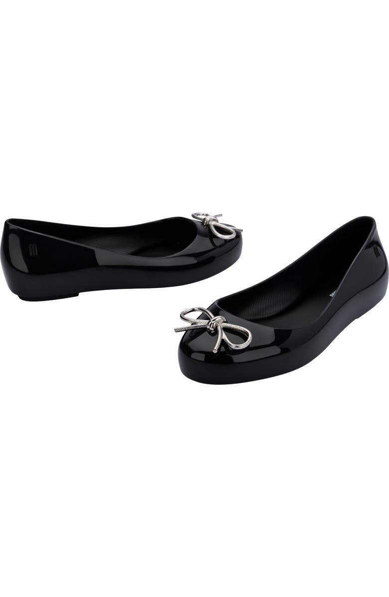Mini Melissa Kids' Sweet Love Flat, Alternate, color, Black/ Onyx