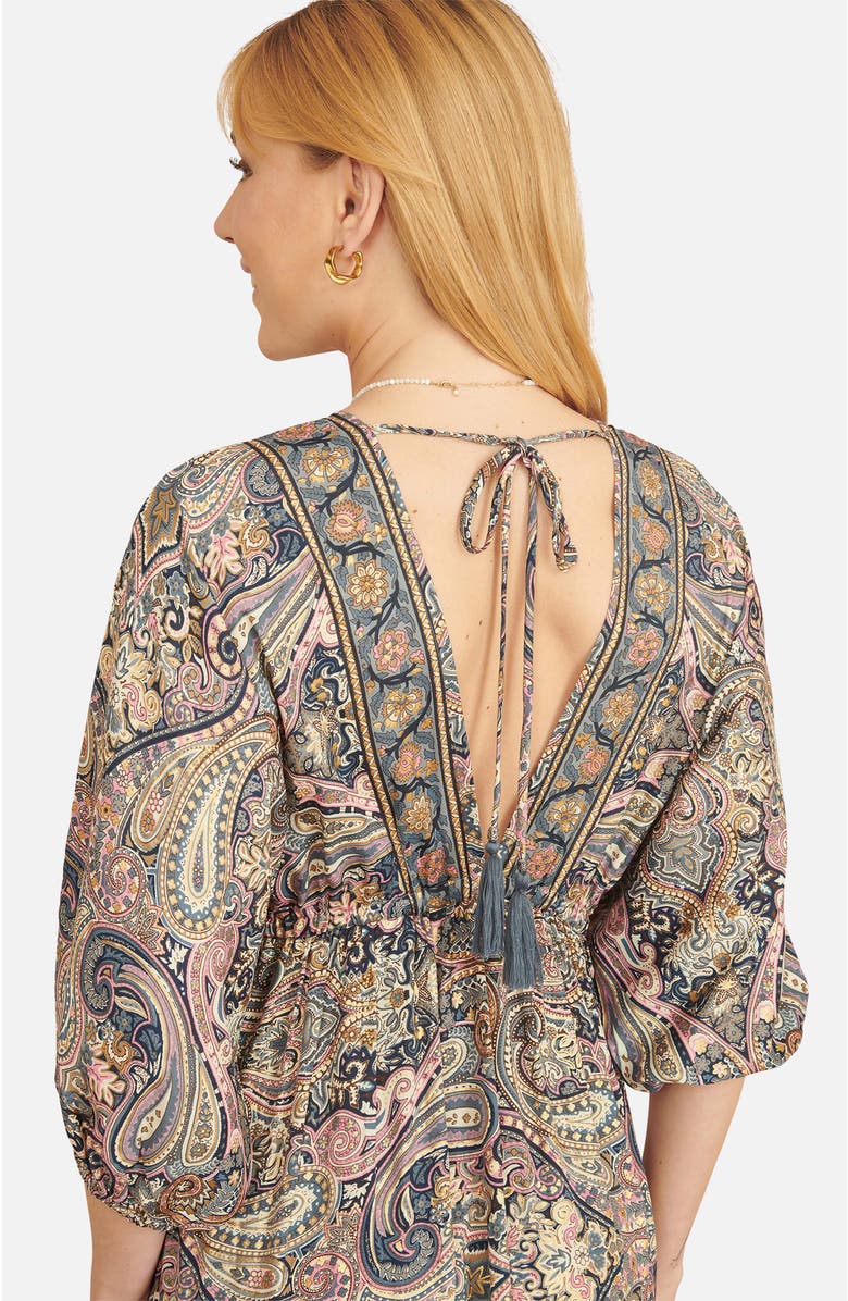 Yumi Paisley Print Midi Kimono Dress, Alternate, color, Multi
