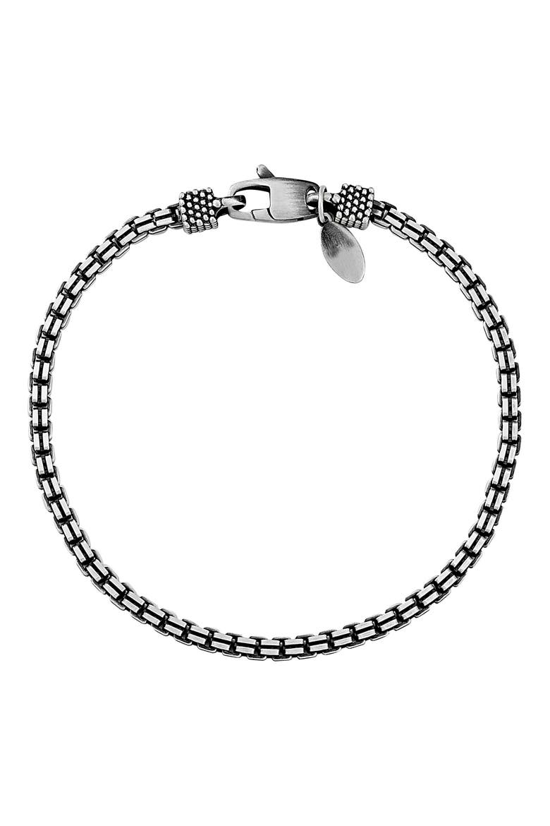 Double Box Chain Bracelet, Main, color, SILVER