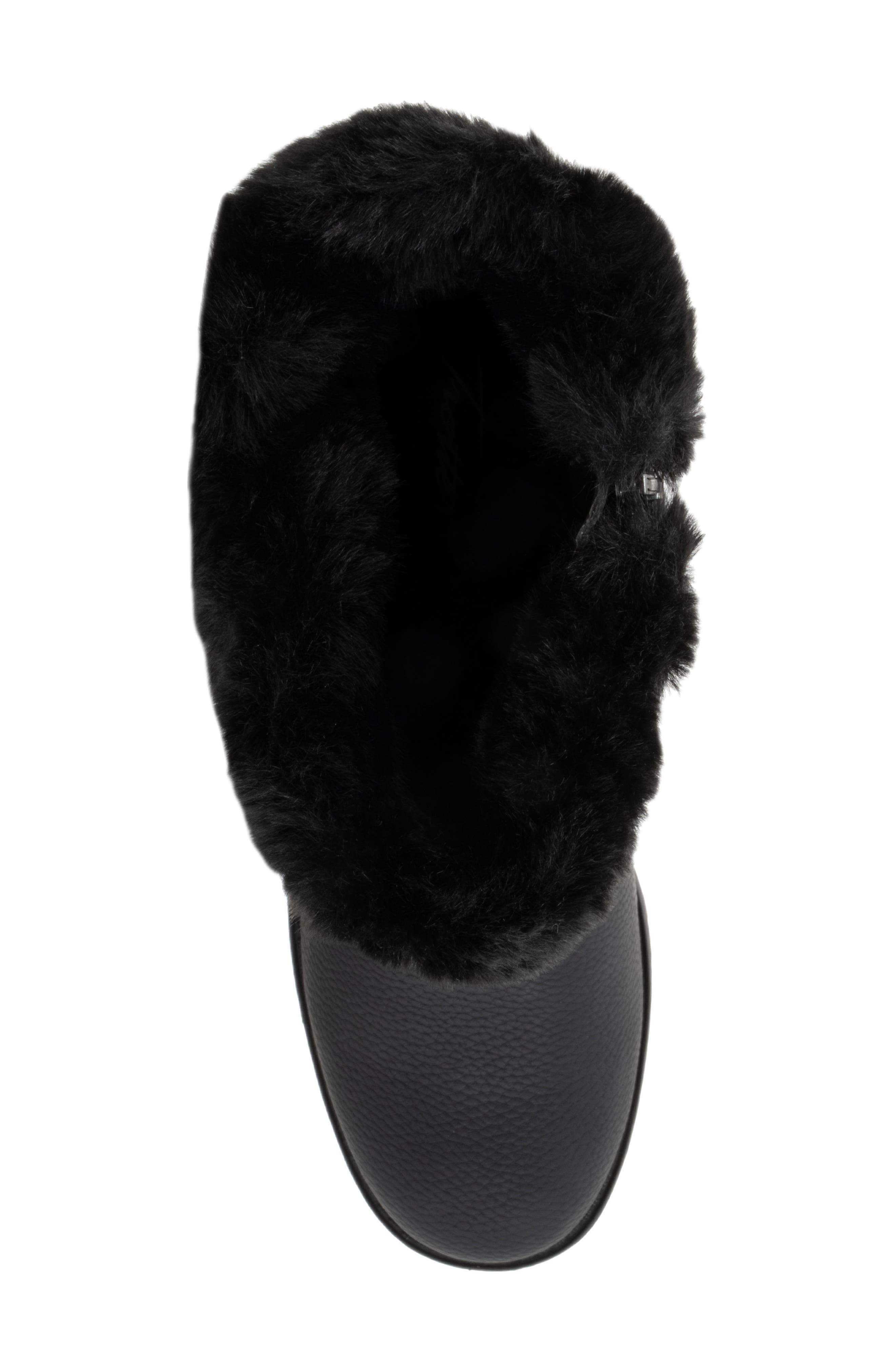 Trotters Bryce Faux Fur Trim Winter Boot, Alternate, color, Black Tumbled
