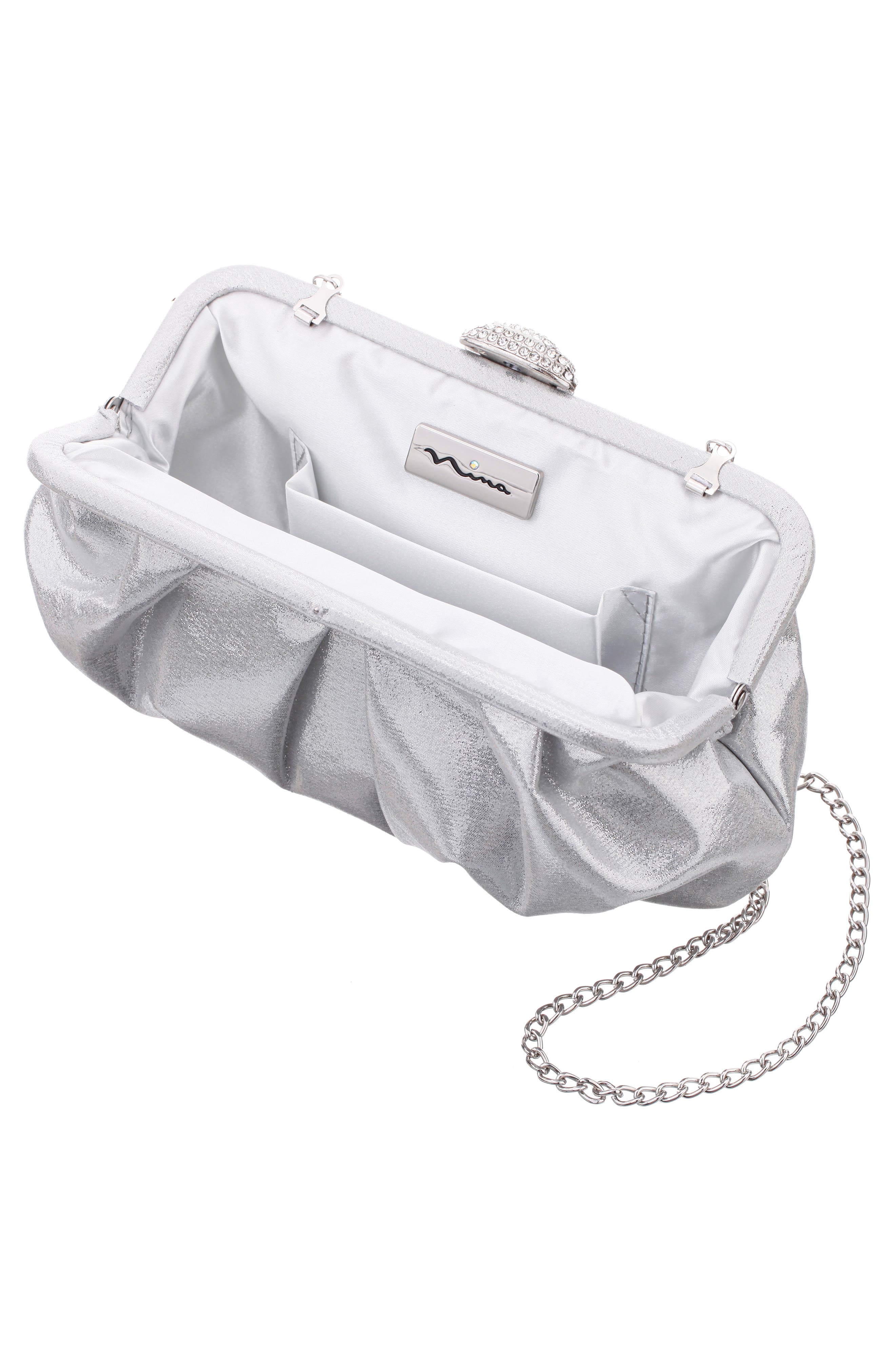 Nina Concord Frame Clutch, Alternate, color, 